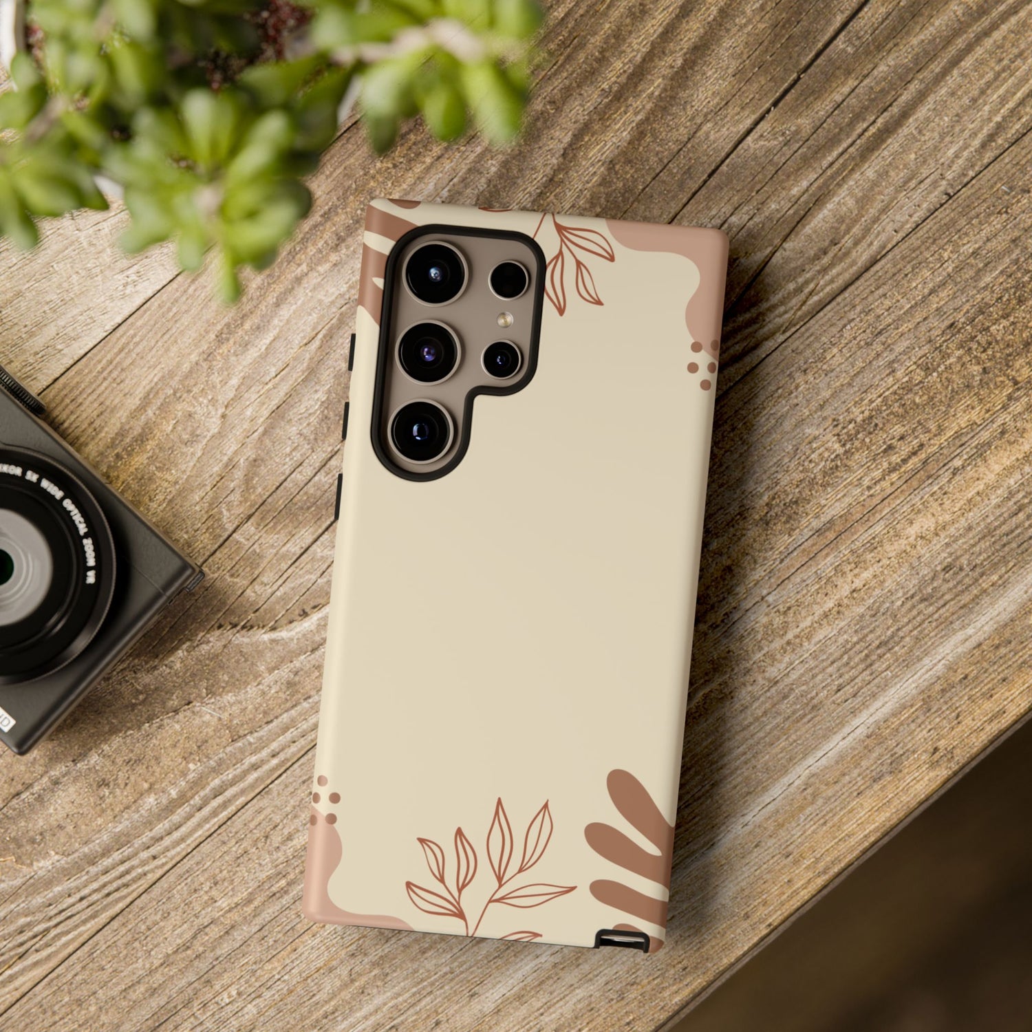 Floral Beige Tough Phone Case