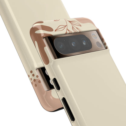 Floral Beige Tough Phone Case