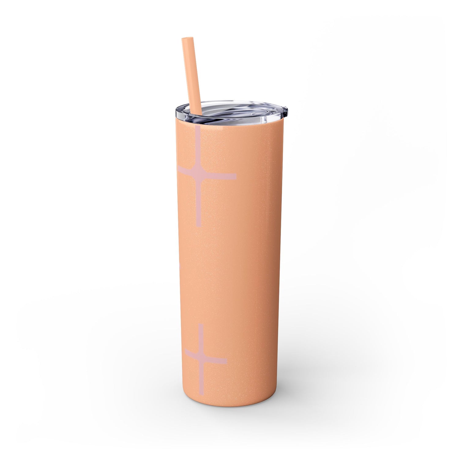Chic Skinny Tumbler with Straw - Modern Pink Design