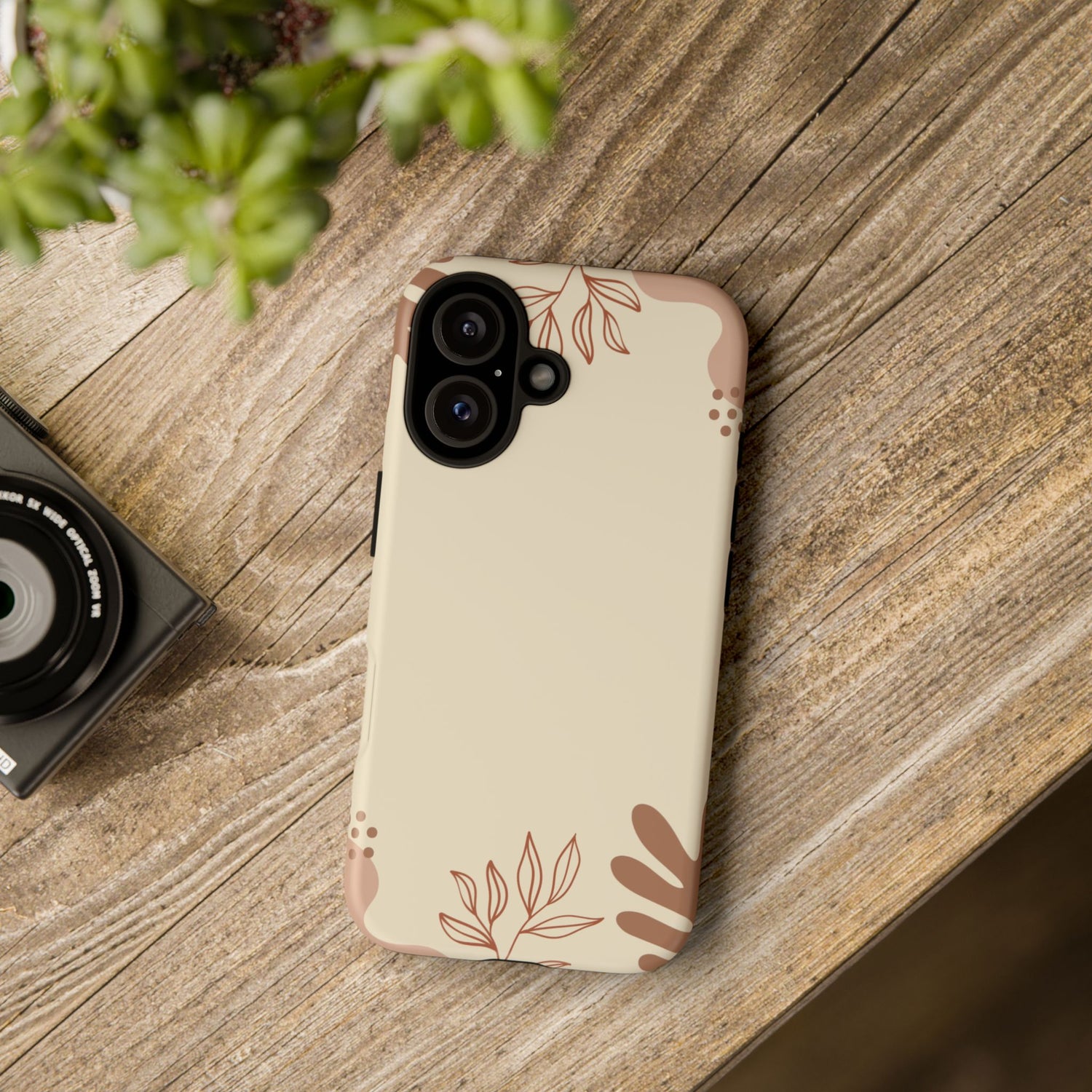 Floral Beige Tough Phone Case
