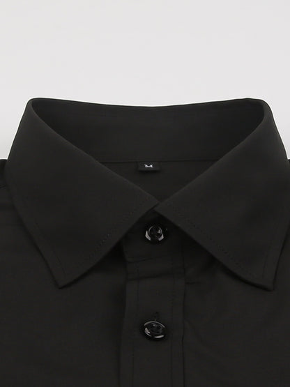 Mens Elegant Turndown Collar Shirt, Male Clothes With Chest Pocket For Spring And Summer, Business And Formal Occasions