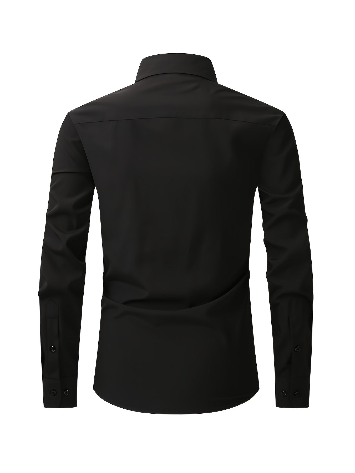 Mens Elegant Turndown Collar Shirt, Male Clothes With Chest Pocket For Spring And Summer, Business And Formal Occasions