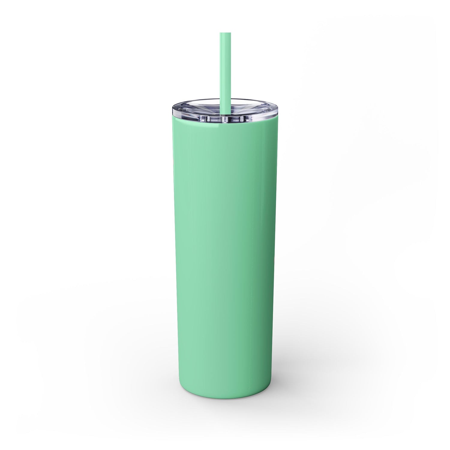 Chic Skinny Tumbler with Straw - Modern Pink Design