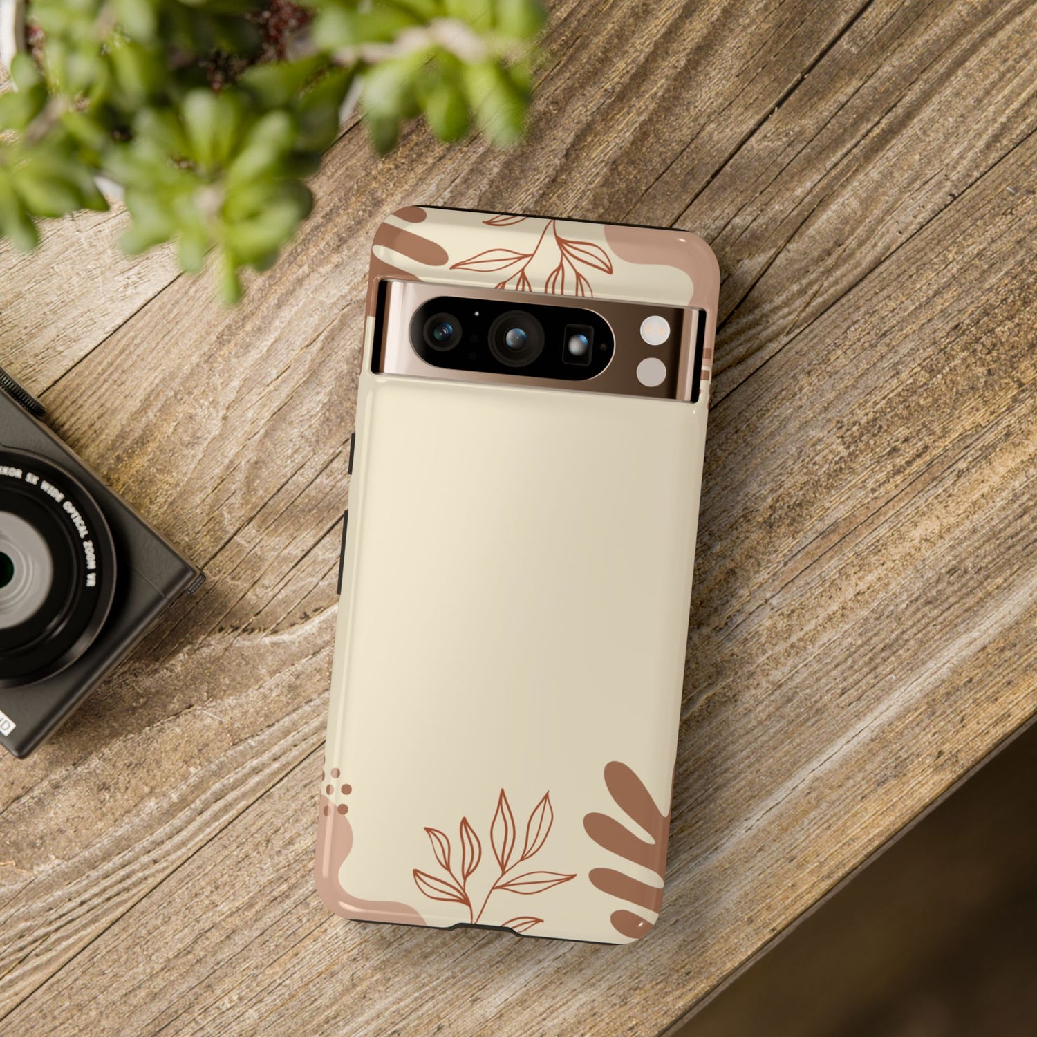 Floral Beige Tough Phone Case