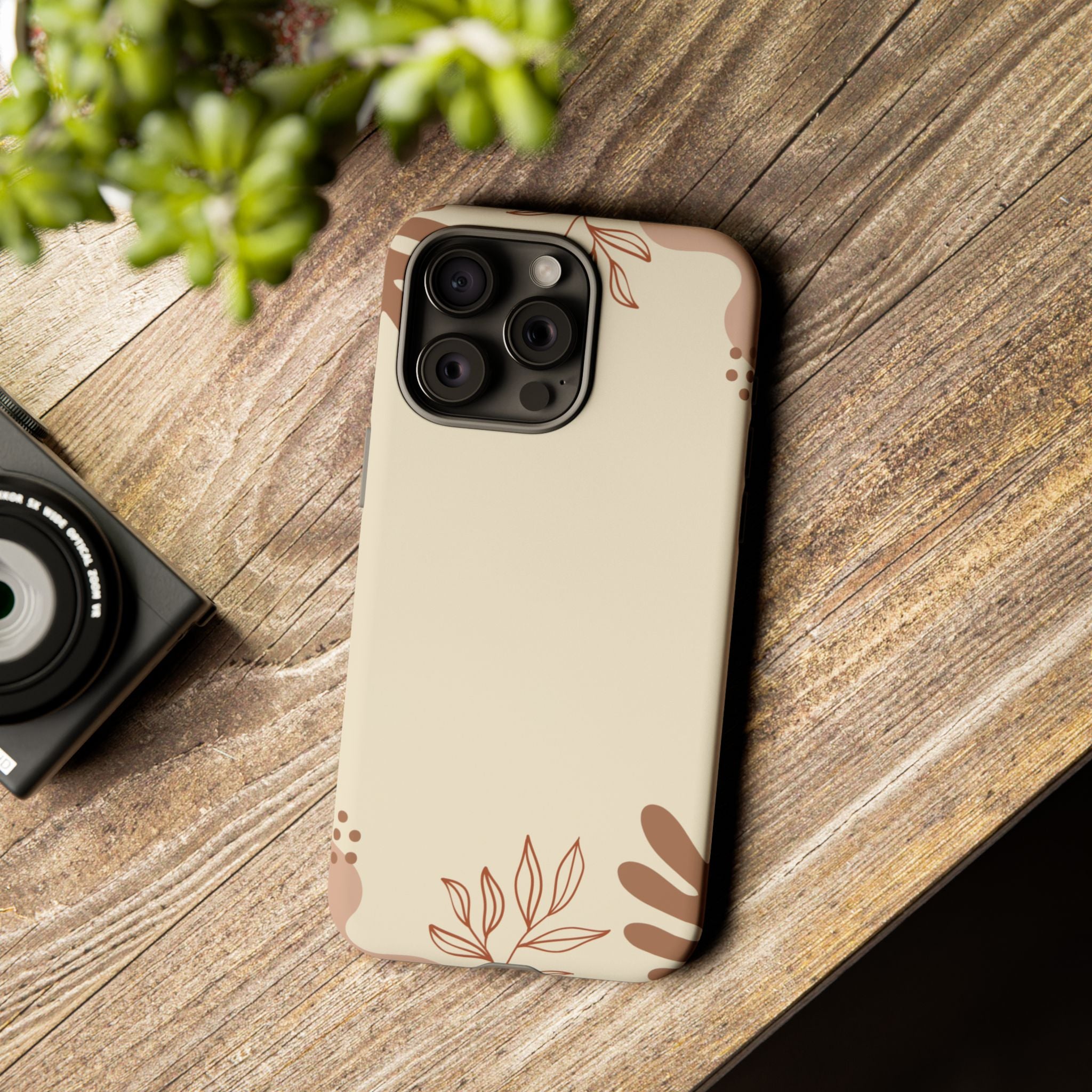 Floral Beige Tough Phone Case