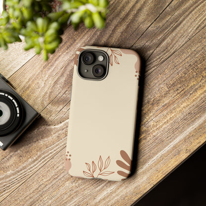 Floral Beige Tough Phone Case