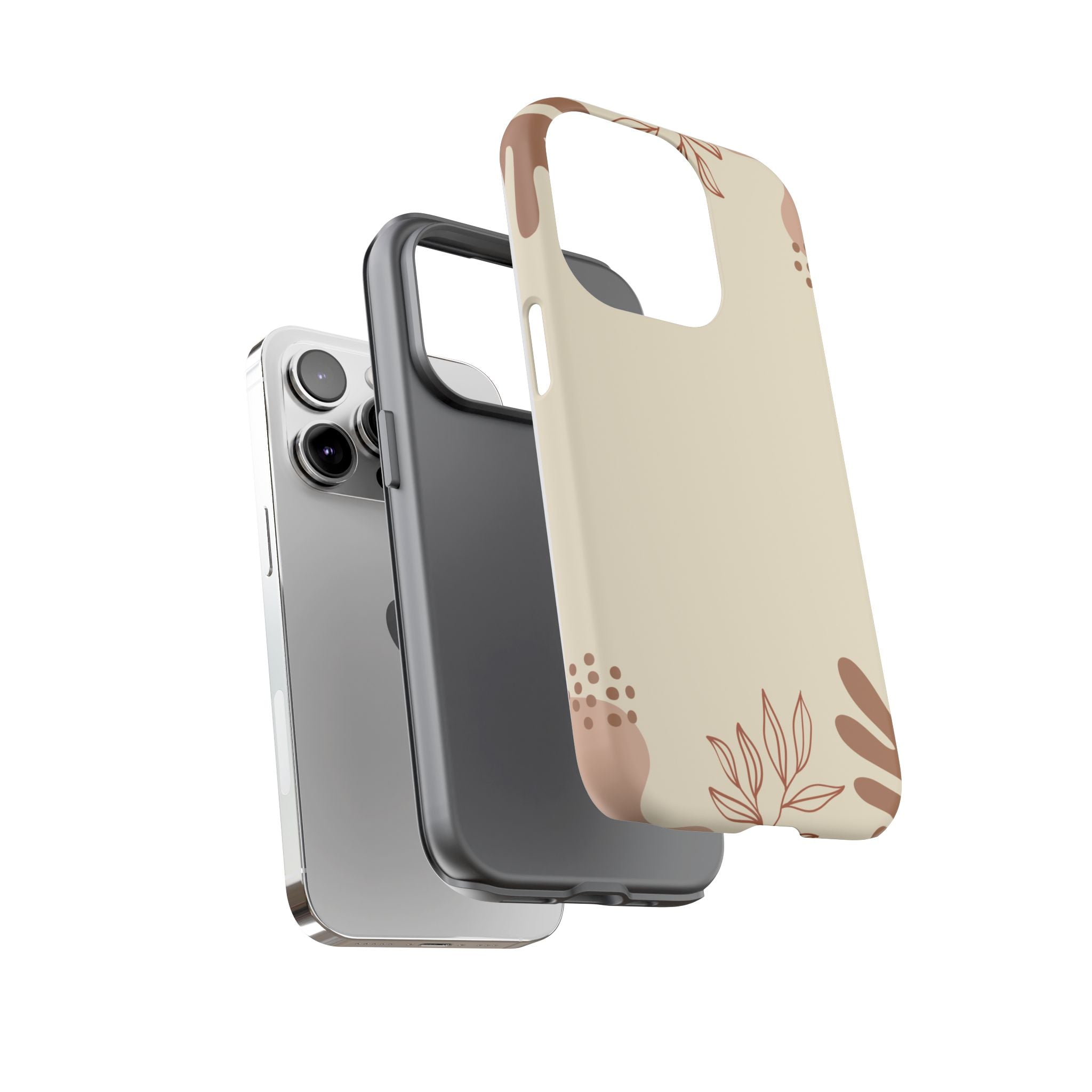 Floral Beige Tough Phone Case