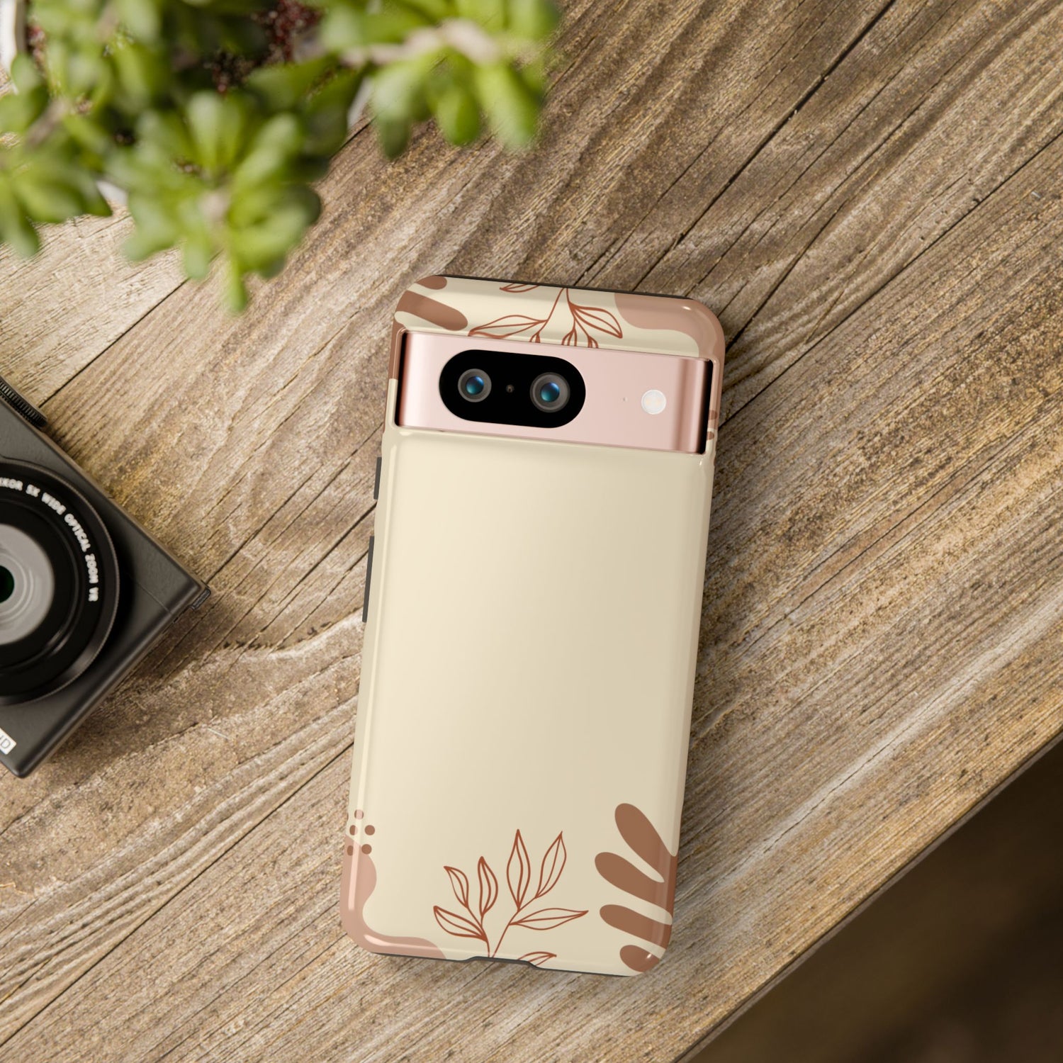 Floral Beige Tough Phone Case