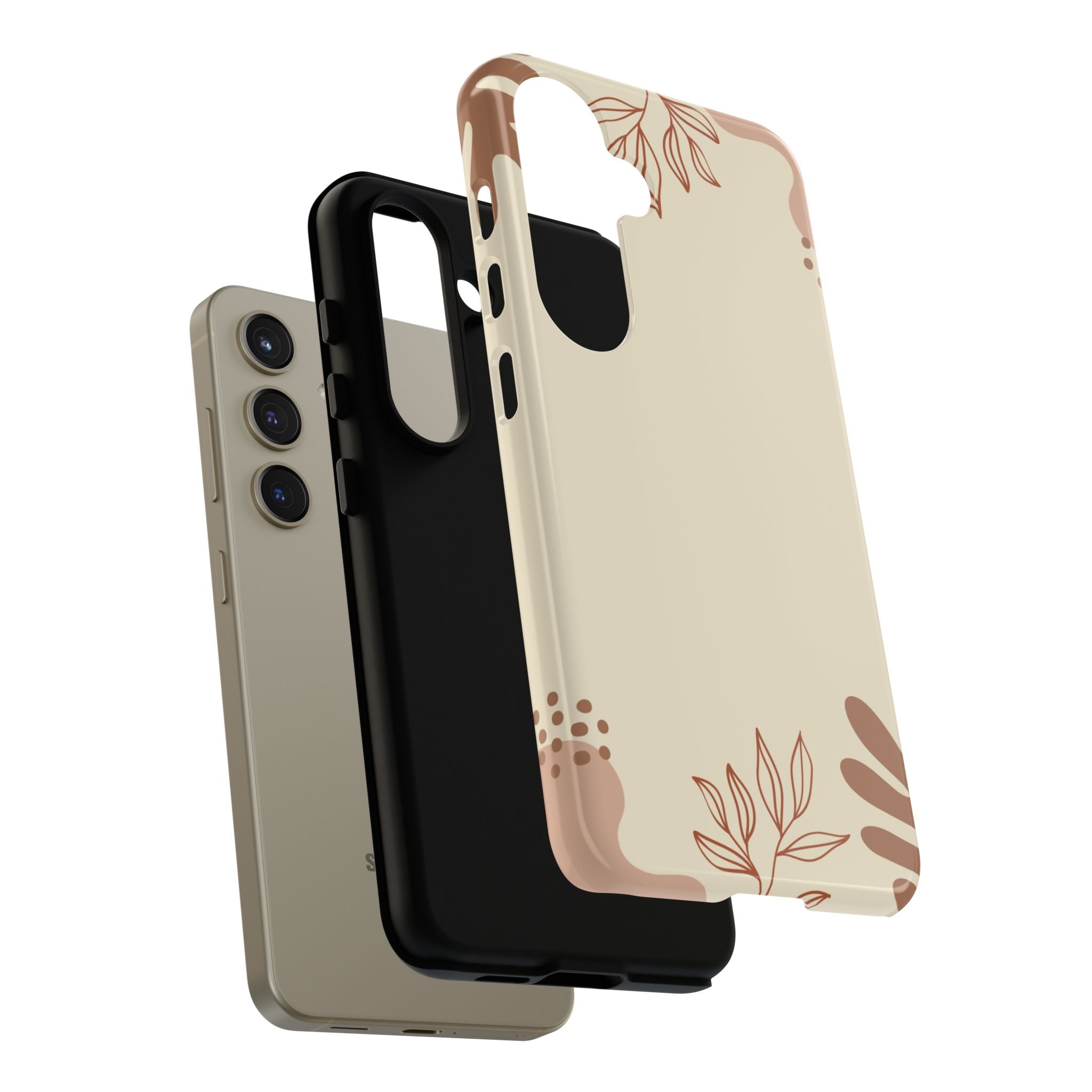 Floral Beige Tough Phone Case