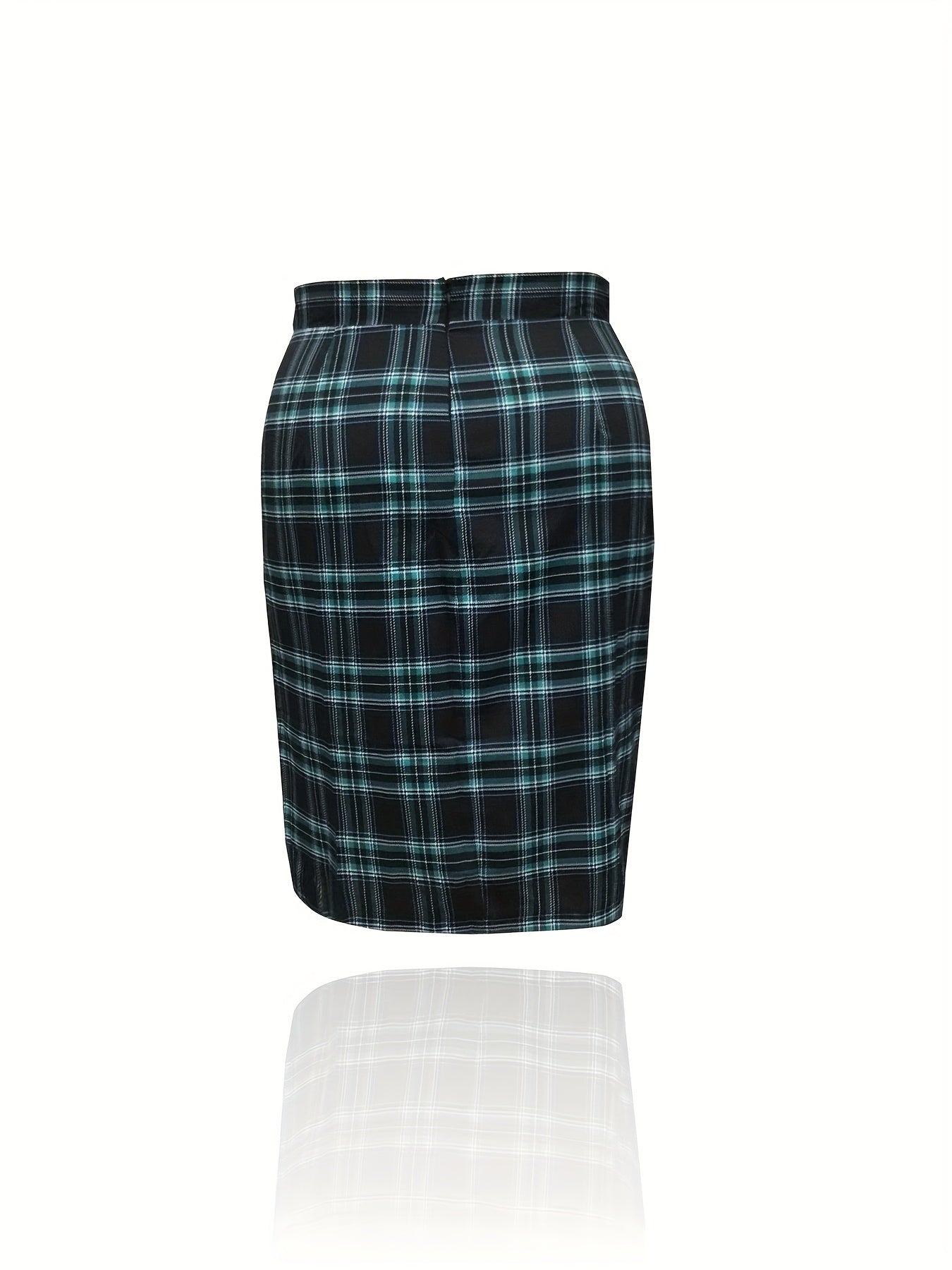 Plus Size Chic Plaid Midi Skirt for Women - Flattering, Machine Washable, Soft Polyester Fabric - Perfect for Spring, Summer, Fall, and Casual Everyday Wear