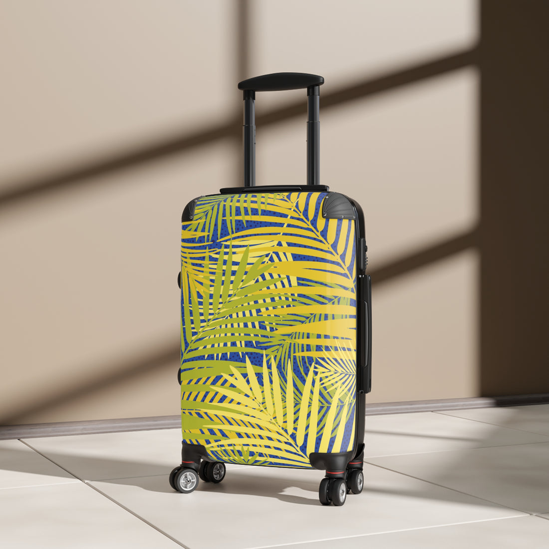 Suitcase with Palm Leaf Prints