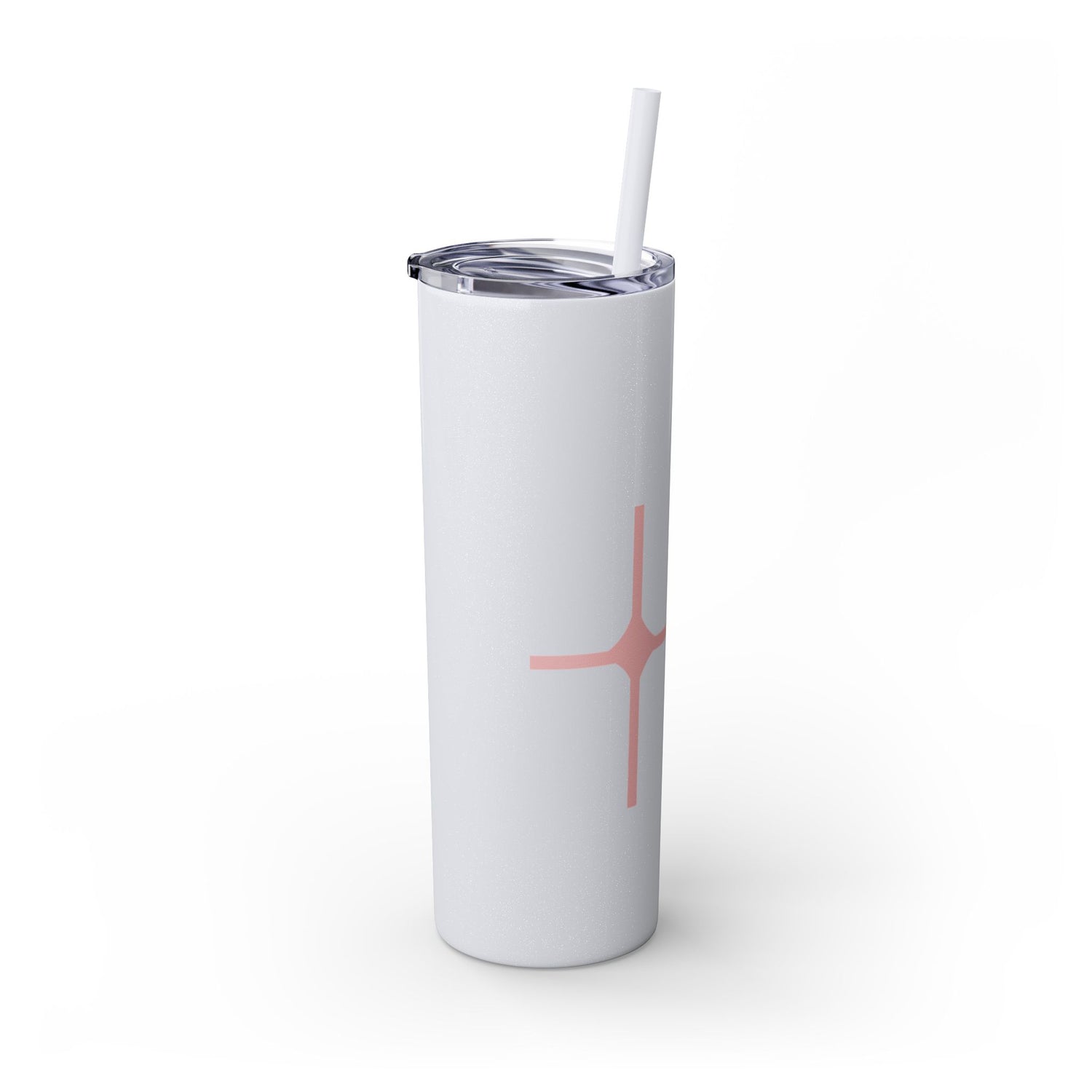 Chic Skinny Tumbler with Straw - Modern Pink Design
