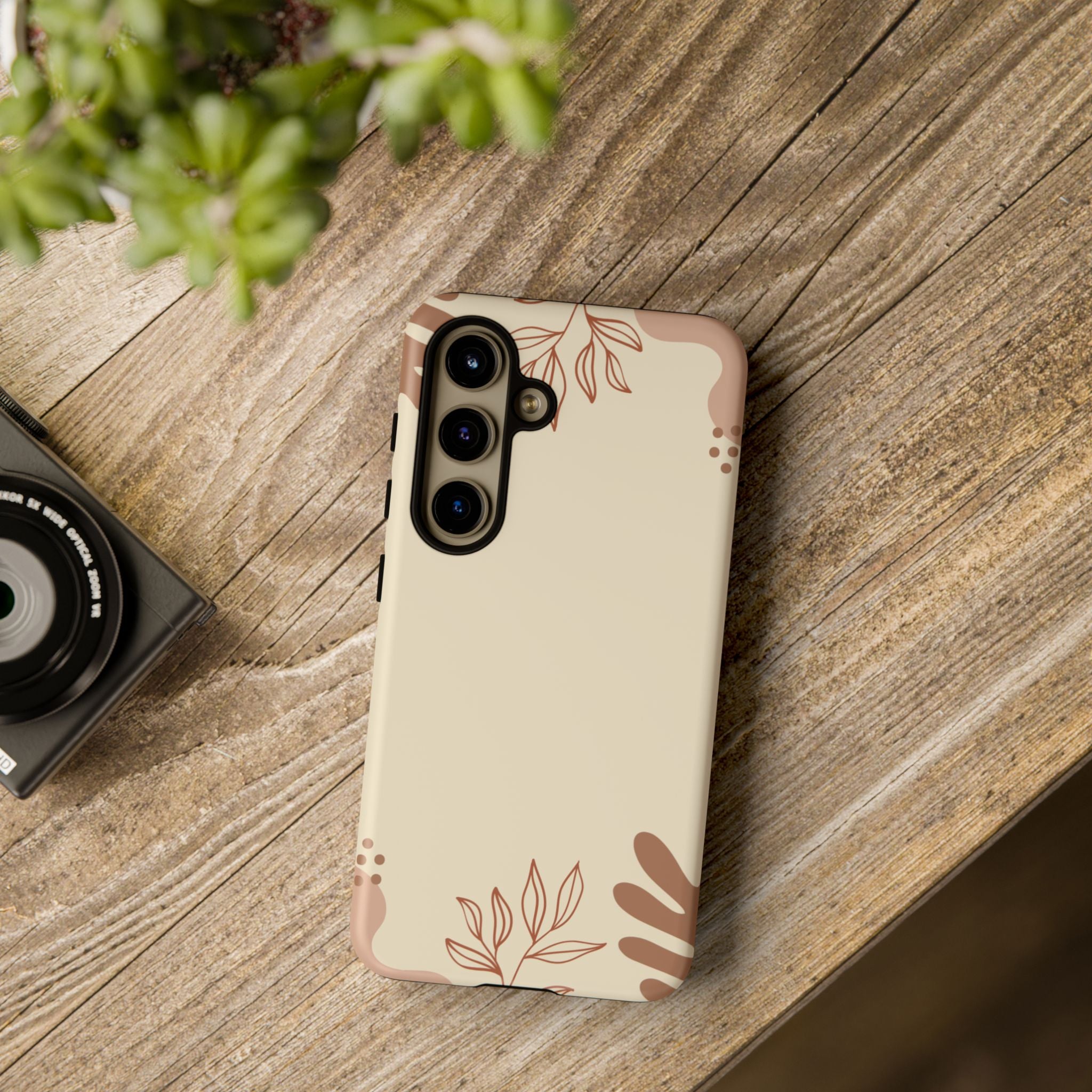 Floral Beige Tough Phone Case