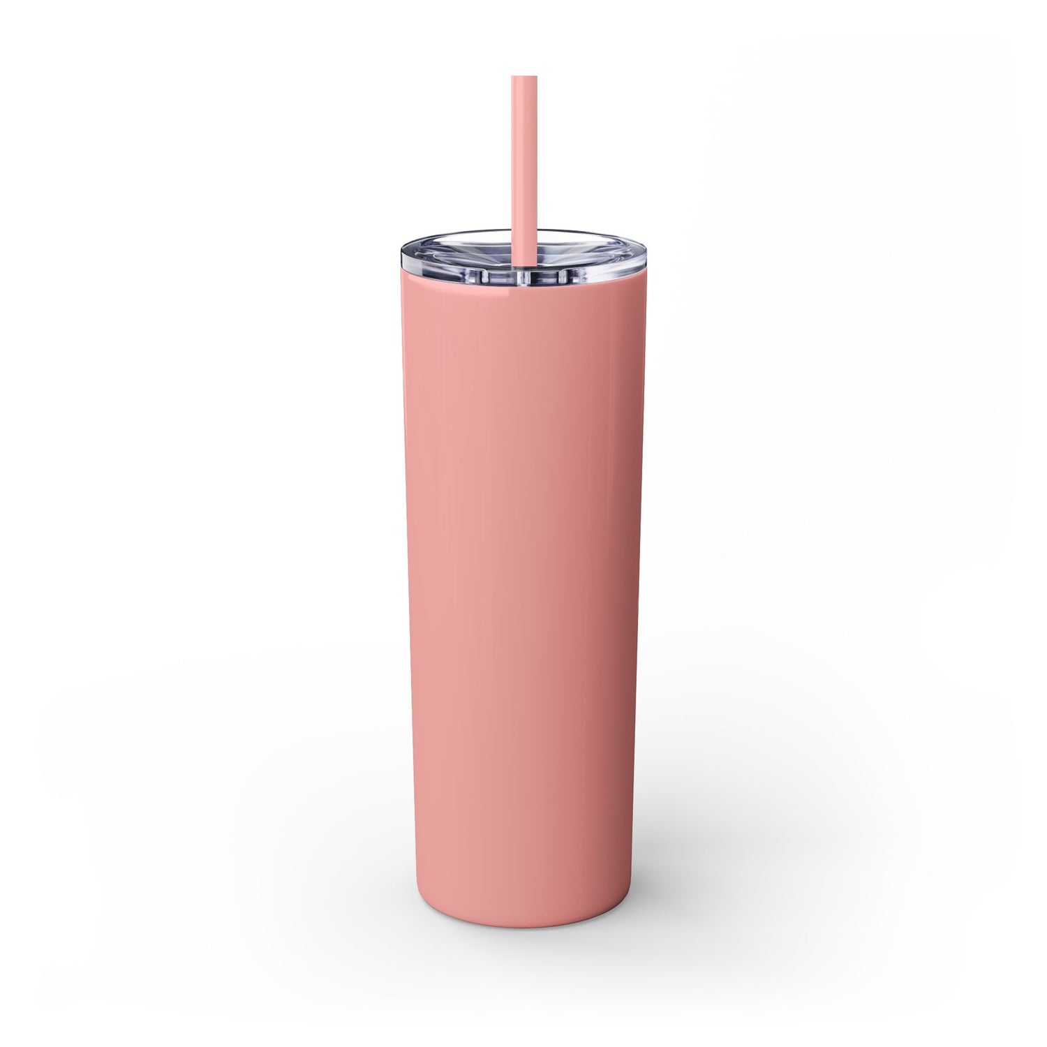 Chic Skinny Tumbler with Straw - Modern Pink Design