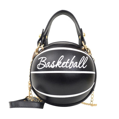 Personality female leather pink basketball bag new ball purses for teenagers women shoulder bags crossbody chain hand bags