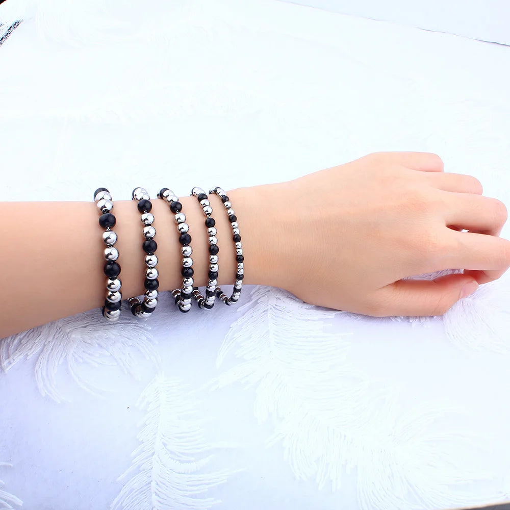 Stainless Steel Bracelet Women Bead Bracelet For Women Men Jewelry Couple Bracelet Charm Bracelet Jewelry Accessory Gift