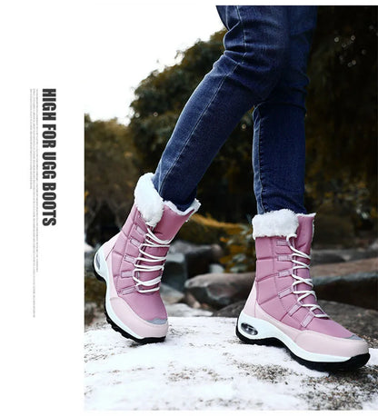 New Winter Women Boots High Quality Warm Snow Boots Lace-up Comfortable Ankle Boots Outdoor Waterproof Hiking Boots Size 36-42