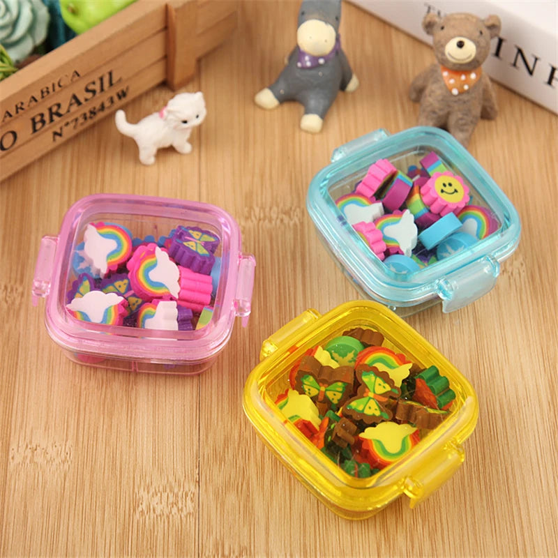 20 Pcs/Set Cute Rubber Eraser Kid Gift School Supplies Stationery Rubber School Supplies School Utiles Stationery