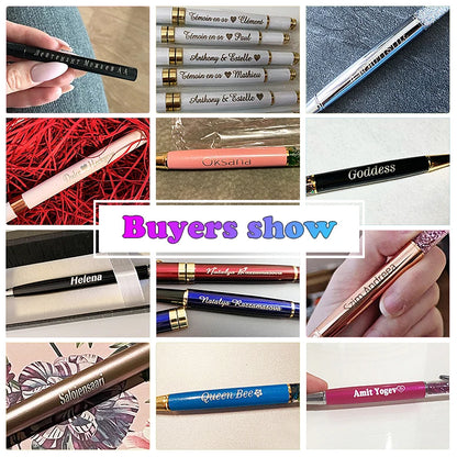 50 Pcs Metal Ballpoint Pen Rose Gold Pen Custom Logo School&amp;office Supplies Stationery Business Gift Lettering Engraved Name