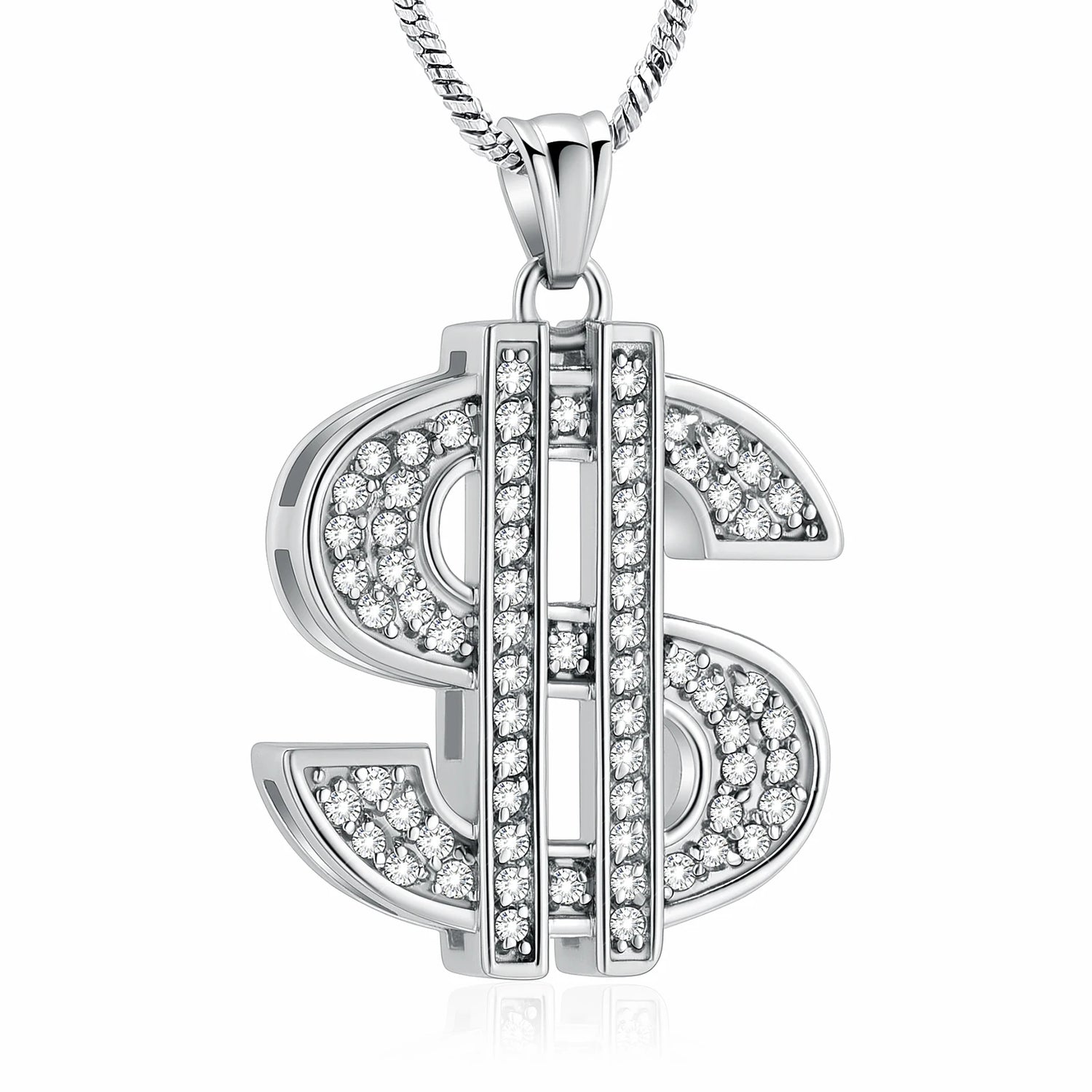 Cremation Jewelry Dollar Sign Urn Necklace for Ashes for Women/Men Ashes Keepsake Memorial Jewelry for Ashes