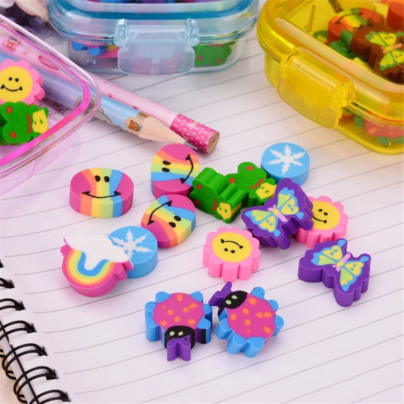 20 Pcs/Set Cute Rubber Eraser Kid Gift School Supplies Stationery Rubber School Supplies School Utiles Stationery