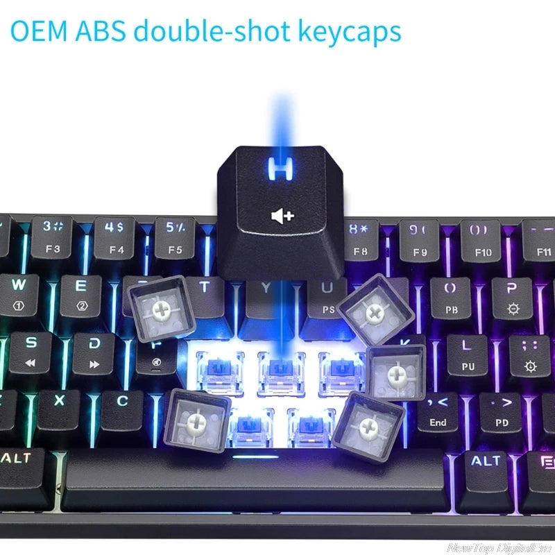 GK61 SK61 61 Key Mechanical Keyboard USB Wired LED Backlit Axis Gaming Mechanical Keyboard Gateron Optical Switches Jy17 19