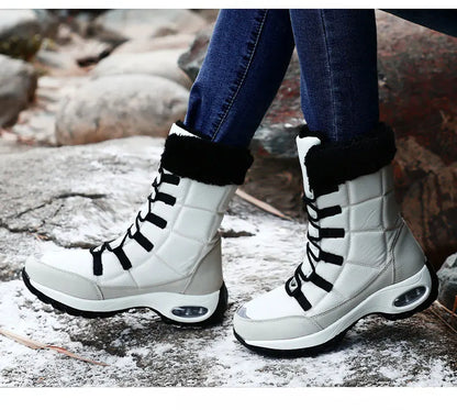 New Winter Women Boots High Quality Warm Snow Boots Lace-up Comfortable Ankle Boots Outdoor Waterproof Hiking Boots Size 36-42