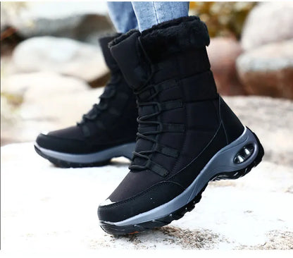 New Winter Women Boots High Quality Warm Snow Boots Lace-up Comfortable Ankle Boots Outdoor Waterproof Hiking Boots Size 36-42