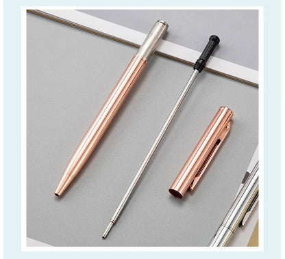 50 Pcs Metal Ballpoint Pen Rose Gold Pen Custom Logo School&amp;office Supplies Stationery Business Gift Lettering Engraved Name