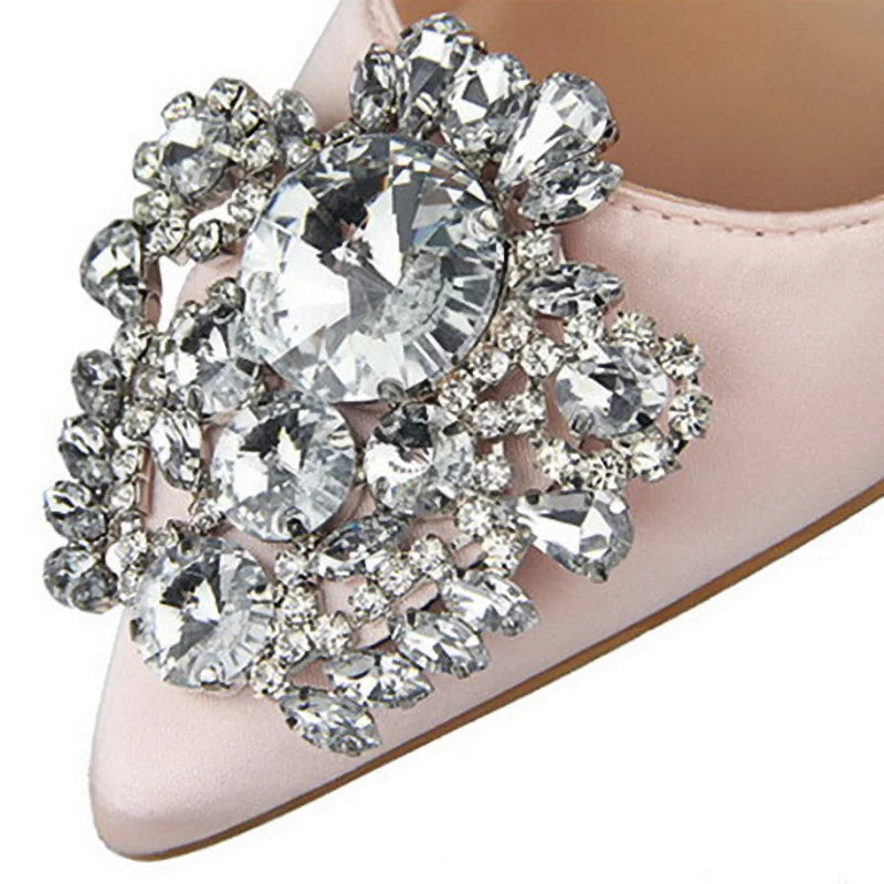 BIGTREE Shoes Rhinestone Women Pumps Stiletto Women Shoes Sexy High Heels Wedding Shoes Luxurious Women Heels Party Shoes Female