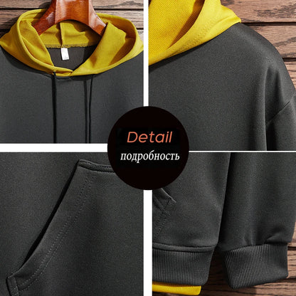 2022 New Men Casual Hoodies Sweatshirts Mens Spring Autumn Solid Color Fashion Harajuku Streetwear Hoodies Sweatshirts Tops Male