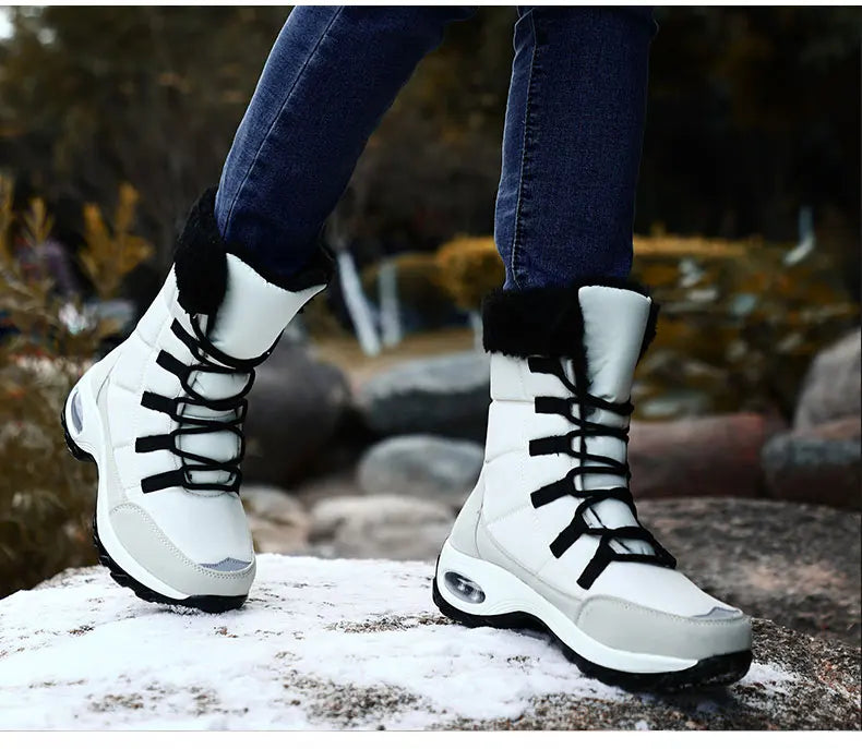 New Winter Women Boots High Quality Warm Snow Boots Lace-up Comfortable Ankle Boots Outdoor Waterproof Hiking Boots Size 36-42