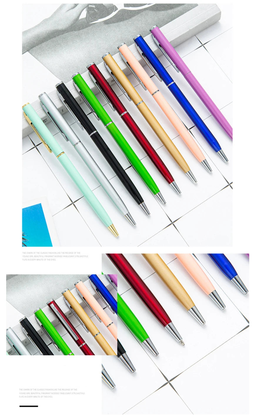 50 Pcs Metal Ballpoint Pen Rose Gold Pen Custom Logo School&amp;office Supplies Stationery Business Gift Lettering Engraved Name