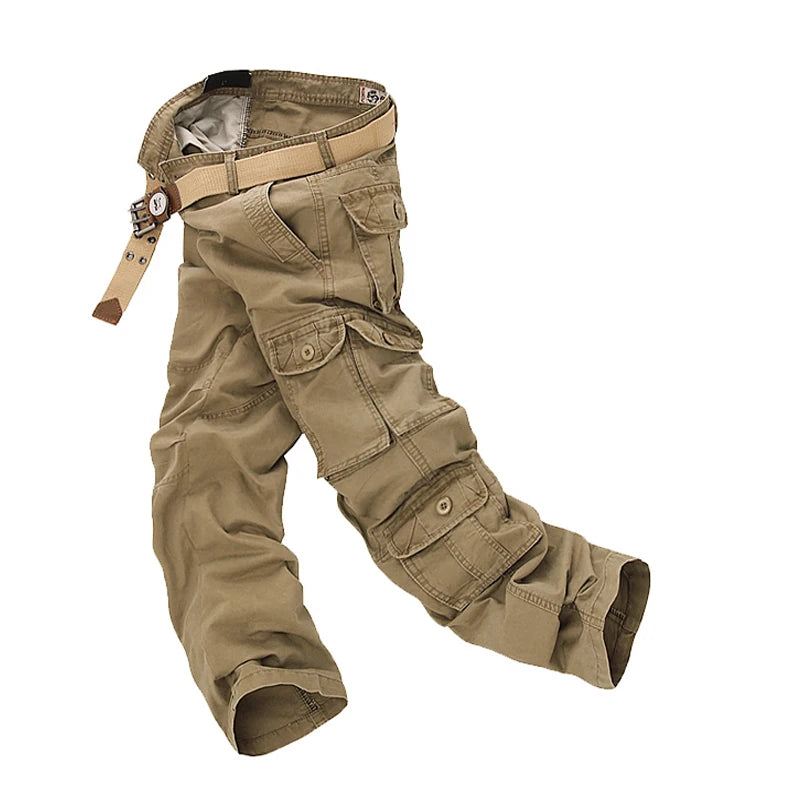 New men cargo pants mens Loose army tactical pants Multi-pocket trousers pantalon homme Big Size 46 Male Military Overalls