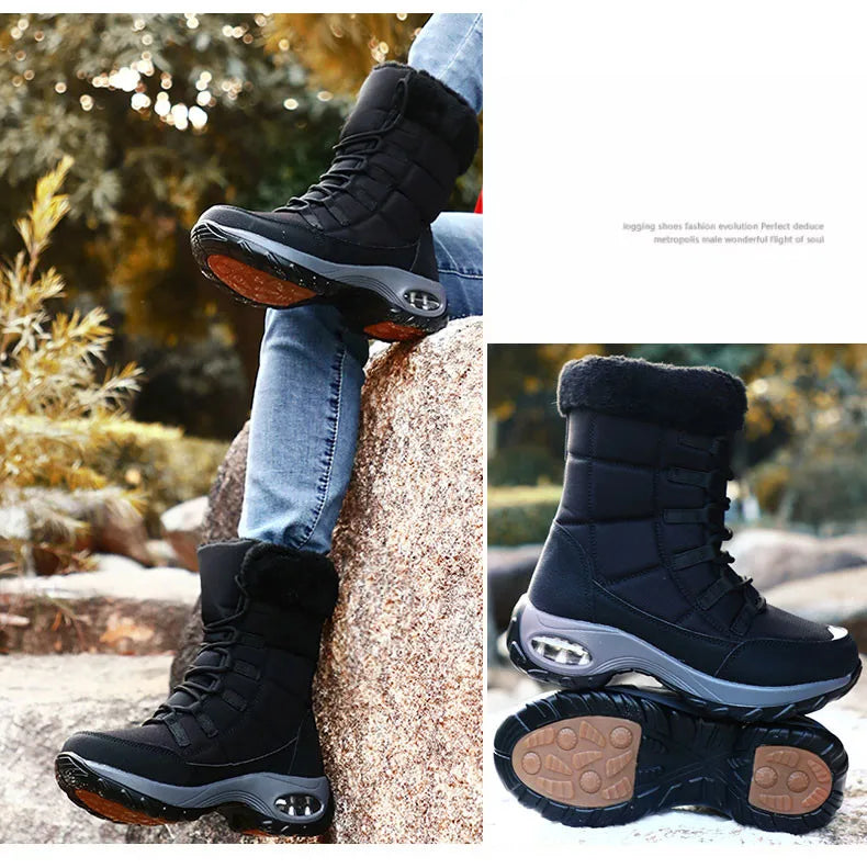 New Winter Women Boots High Quality Warm Snow Boots Lace-up Comfortable Ankle Boots Outdoor Waterproof Hiking Boots Size 36-42