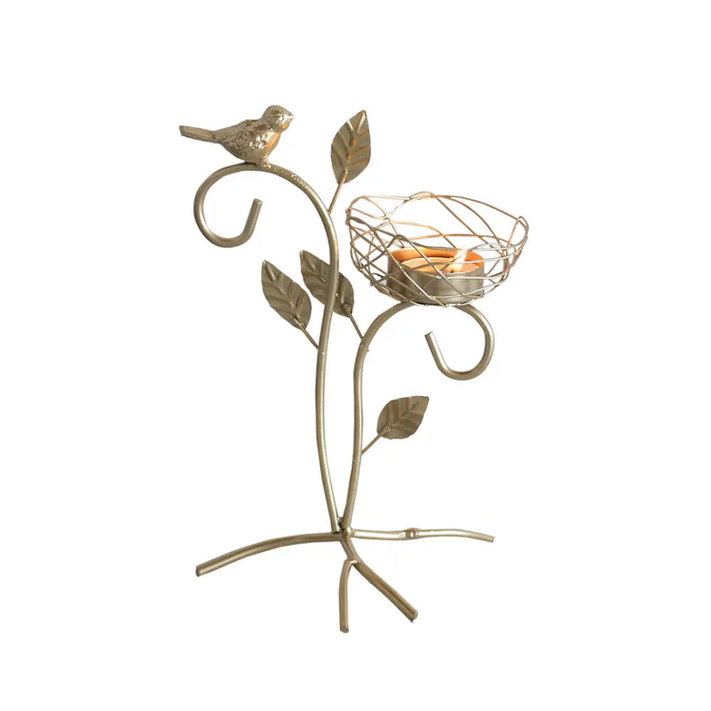 Wrought Iron Golden Bird Home Decor Candle Holders Wedding Decoration Accessories Candlesticks For Candelabro Centerpiece