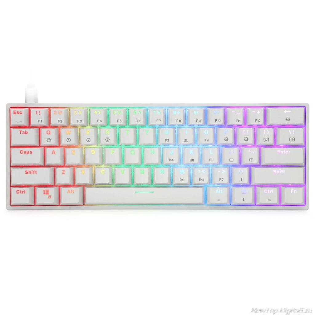 GK61 SK61 61 Key Mechanical Keyboard USB Wired LED Backlit Axis Gaming Mechanical Keyboard Gateron Optical Switches Jy17 19