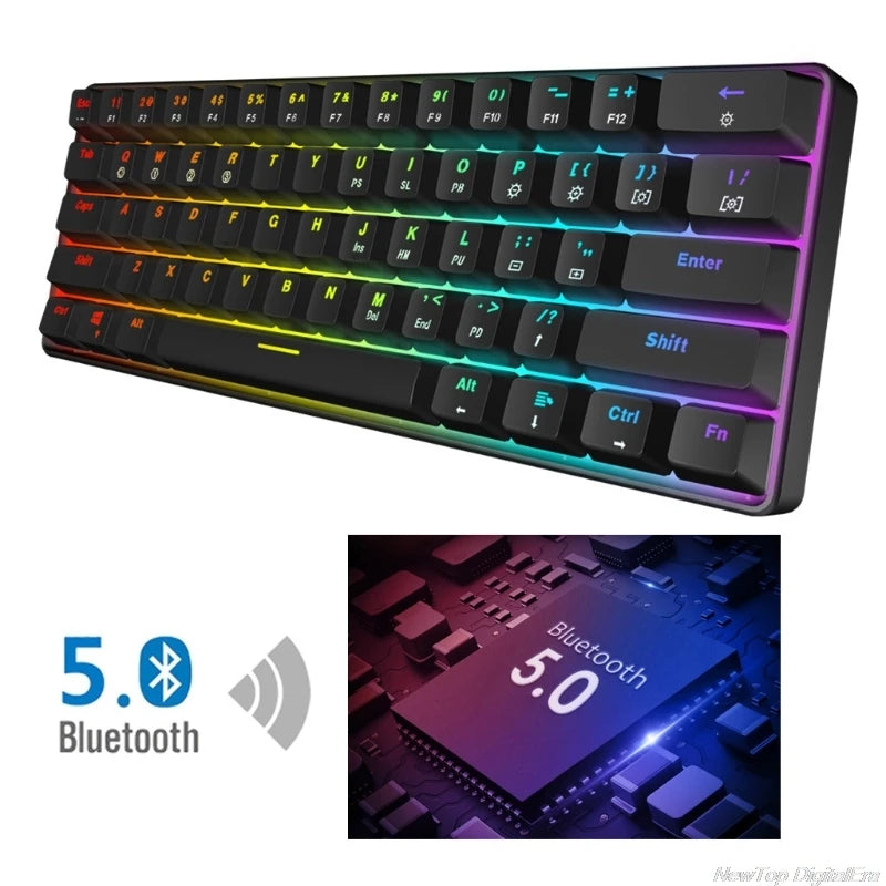 GK61 SK61 61 Key Mechanical Keyboard USB Wired LED Backlit Axis Gaming Mechanical Keyboard Gateron Optical Switches Jy17 19