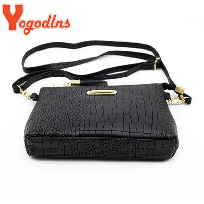 Yogodlns Crocodile Pattern Shoulder Bag For Women PU Leather Messenger Bag New Luxury Crossbody Bag Fashion Lady Handbag