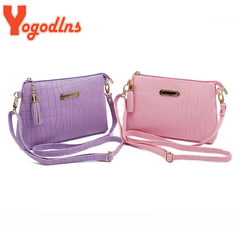 Yogodlns Crocodile Pattern Shoulder Bag For Women PU Leather Messenger Bag New Luxury Crossbody Bag Fashion Lady Handbag