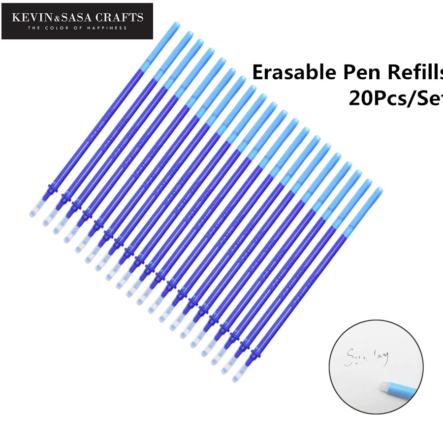 2+50Pcs/Set 0.5mm Blue Black Ink Gel Pen Erasable Refill Rod Erasable Pen Washable Handle School Writing Stationery Gel Ink Pen