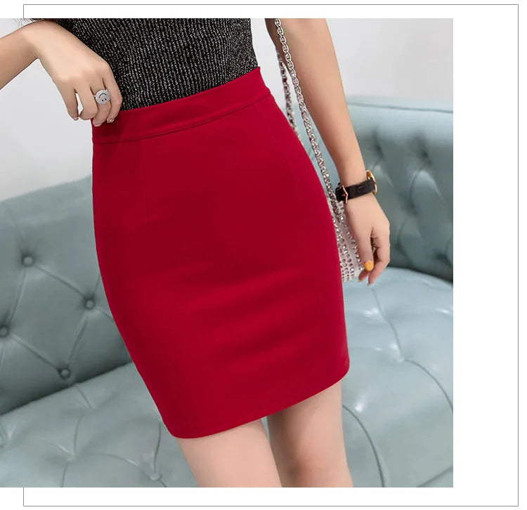 2024 New Fashion Office Lady Pencil Skirt Spring Autumn Elegant High Waist Package Hip Skirts Womens Formal Short Skirt