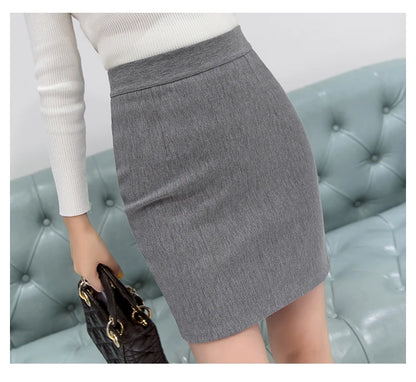 2024 New Fashion Office Lady Pencil Skirt Spring Autumn Elegant High Waist Package Hip Skirts Womens Formal Short Skirt