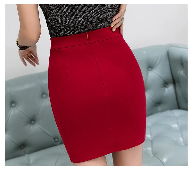 2024 New Fashion Office Lady Pencil Skirt Spring Autumn Elegant High Waist Package Hip Skirts Womens Formal Short Skirt