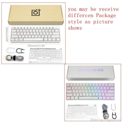 GK61 SK61 61 Key Mechanical Keyboard USB Wired LED Backlit Axis Gaming Mechanical Keyboard Gateron Optical Switches Jy17 19