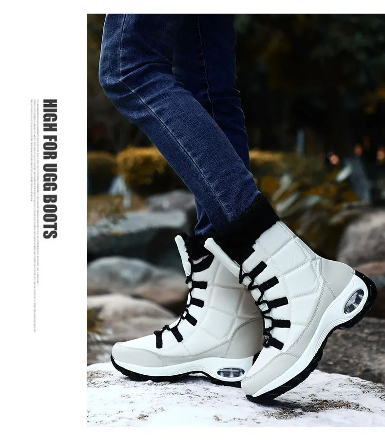 New Winter Women Boots High Quality Warm Snow Boots Lace-up Comfortable Ankle Boots Outdoor Waterproof Hiking Boots Size 36-42