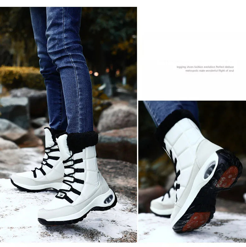 New Winter Women Boots High Quality Warm Snow Boots Lace-up Comfortable Ankle Boots Outdoor Waterproof Hiking Boots Size 36-42