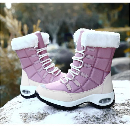 New Winter Women Boots High Quality Warm Snow Boots Lace-up Comfortable Ankle Boots Outdoor Waterproof Hiking Boots Size 36-42