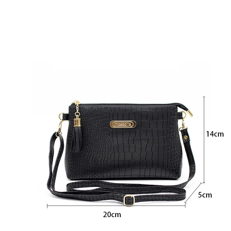 Yogodlns Crocodile Pattern Shoulder Bag For Women PU Leather Messenger Bag New Luxury Crossbody Bag Fashion Lady Handbag