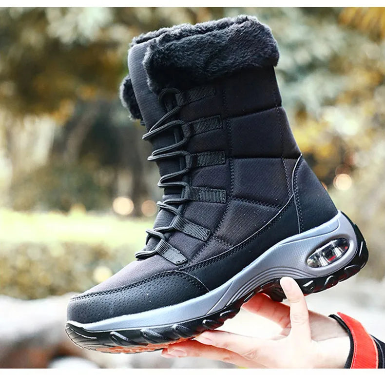 New Winter Women Boots High Quality Warm Snow Boots Lace-up Comfortable Ankle Boots Outdoor Waterproof Hiking Boots Size 36-42